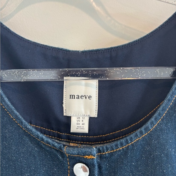 Maeve Wide-Leg Denim Button Up Jumpsuit - Picture 6 of 7